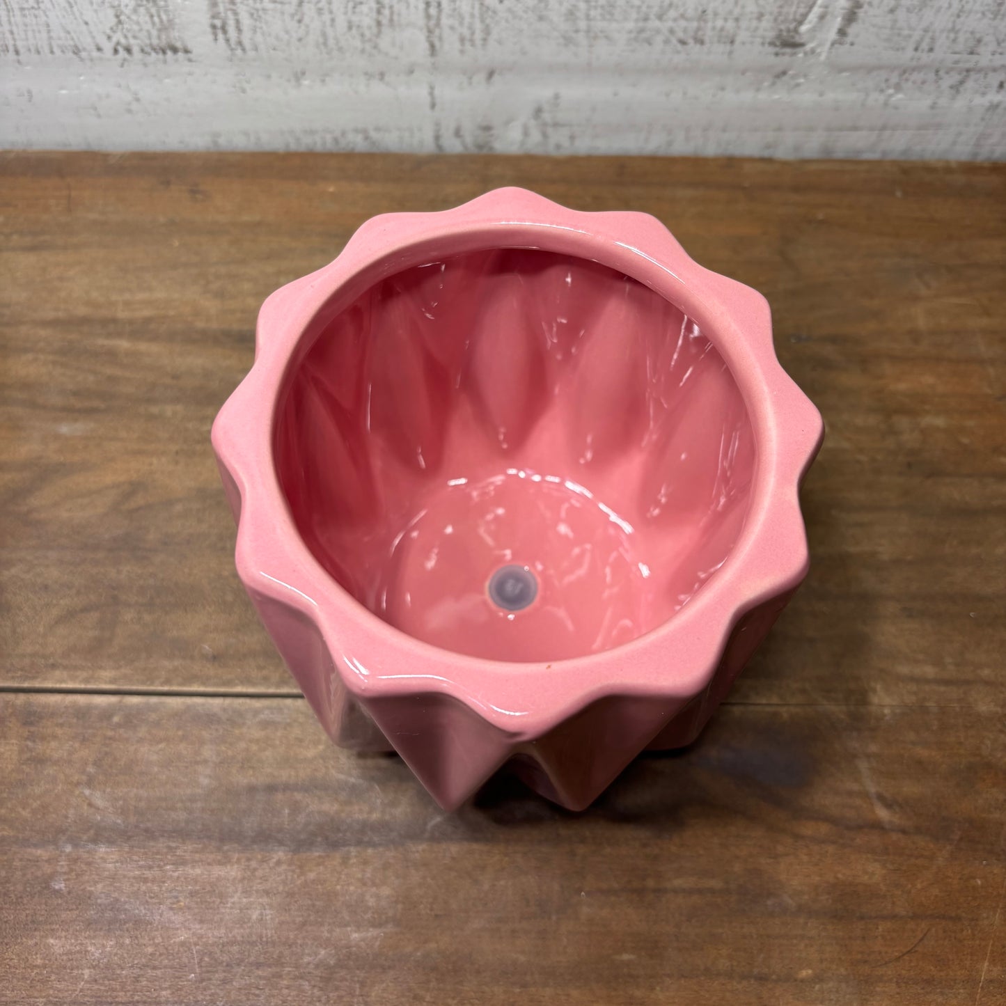 Pink Geometric Ceramic Pot