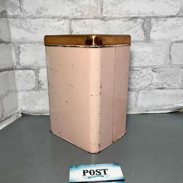 Vintage Lincoln Beautyware Pink And Copper Canister Set Of 4