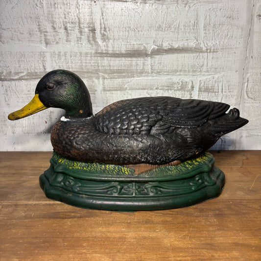 Vintage Wright Studios Cast Iron Mallard Duck Door Stop