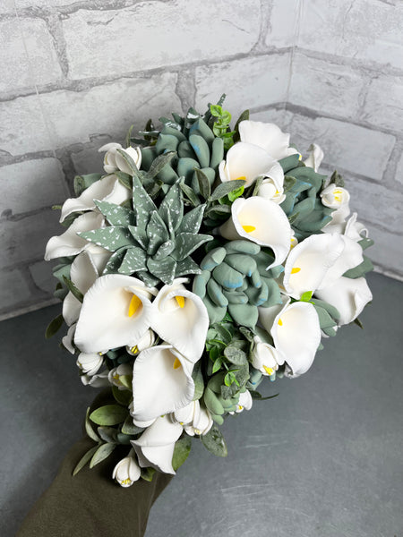 Ivory Magnolia Calla Lilly Wedding Bouquet