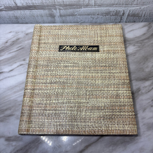 Vintage Tan Woven Style Self Adhesive Photo Album Made in Korea