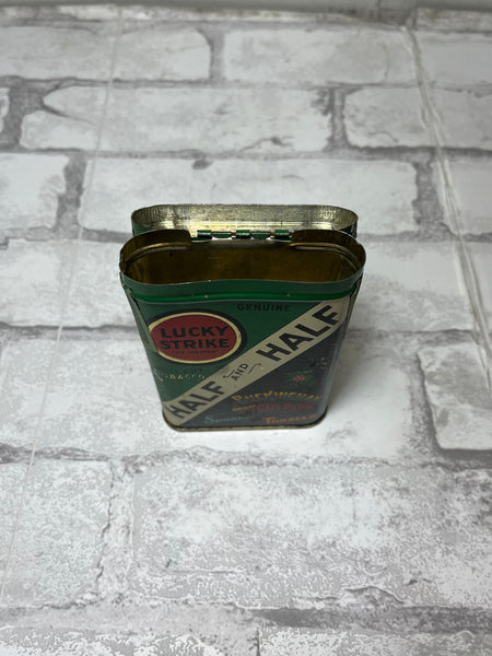 Vintage Half And Half Lucky Strike Metal Tin