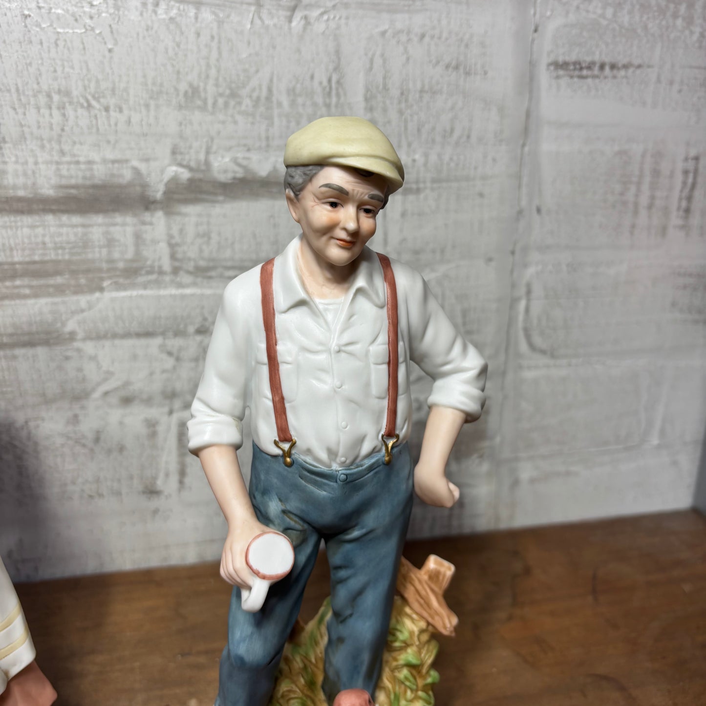 Vintage Homco Porcelain Elderly Couple W/ Dogs Figurine Set #1425