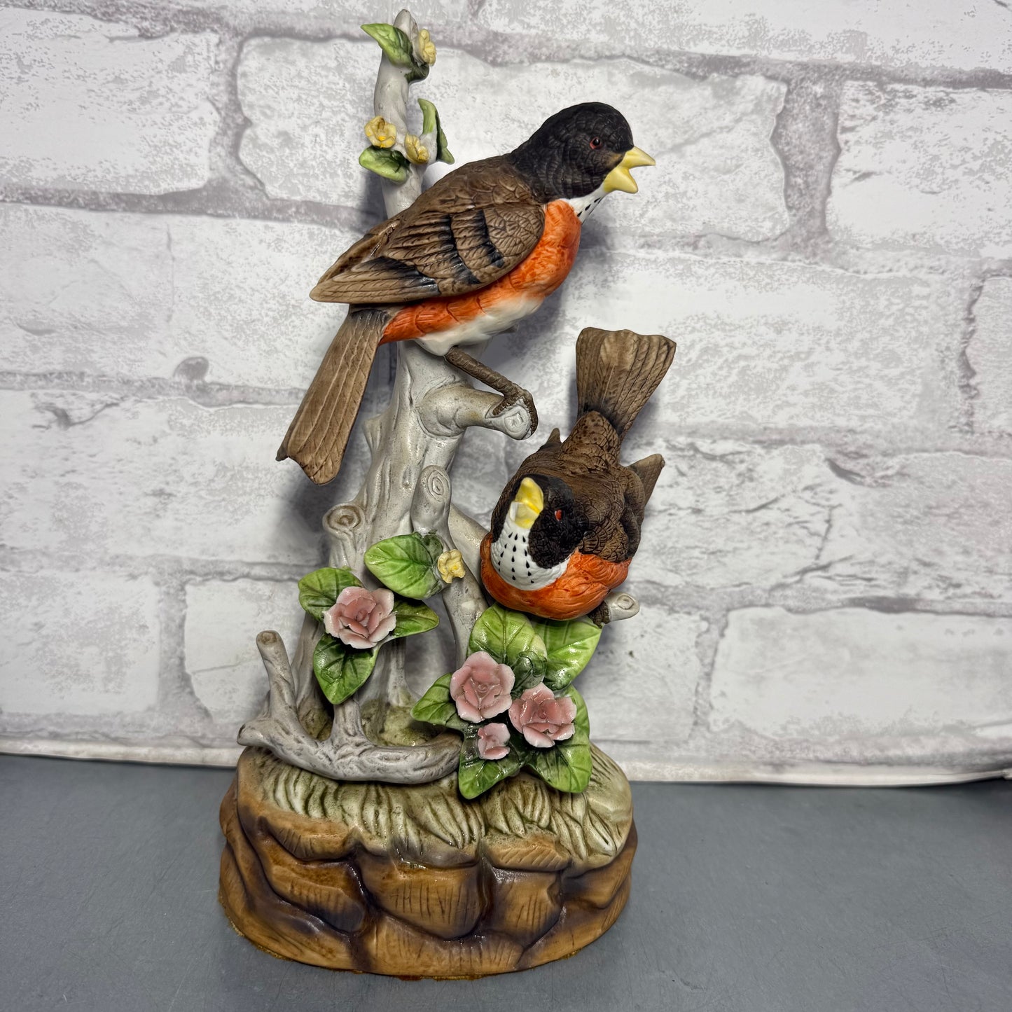 Vintage Arnart Porcelain Bird Music Figurine