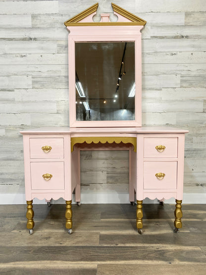 Antique Vanity Set Desk & Mirror