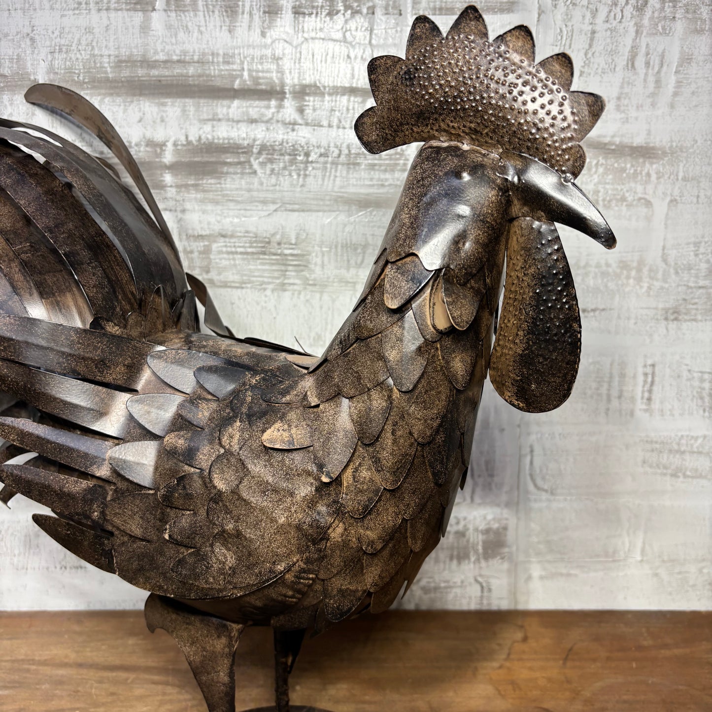 Metal Rooster Sculpture