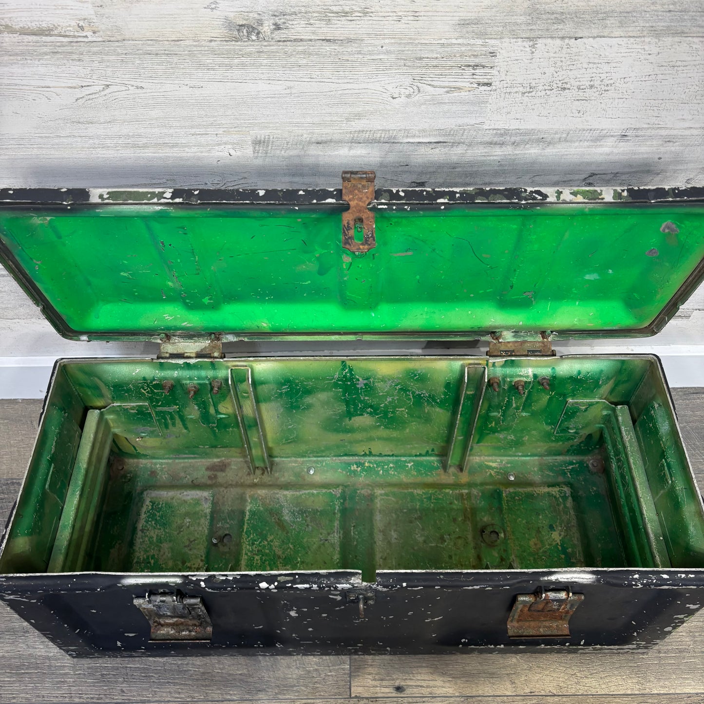 Vintage Metal Military Trunk Storage Trunk