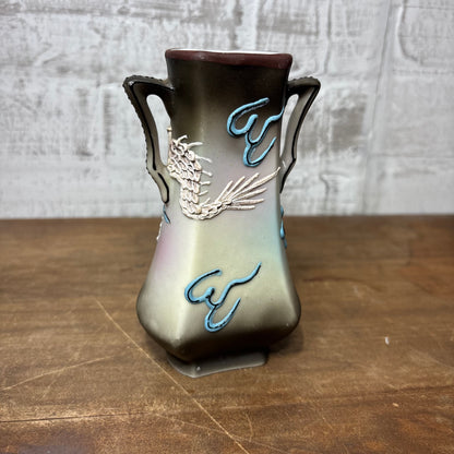 Vintage Nippon Moriage Dragon Vase with Bead Eyes