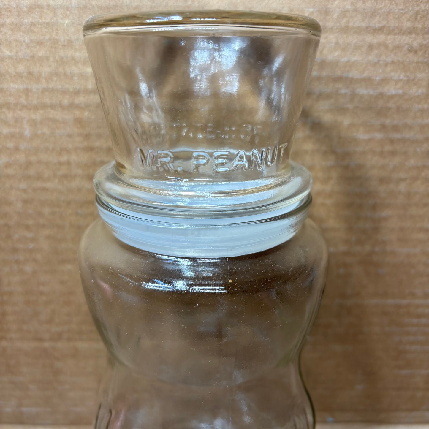 Vintage Mr. Peanut 75th Birthday Glass Canister Food Storage Container
