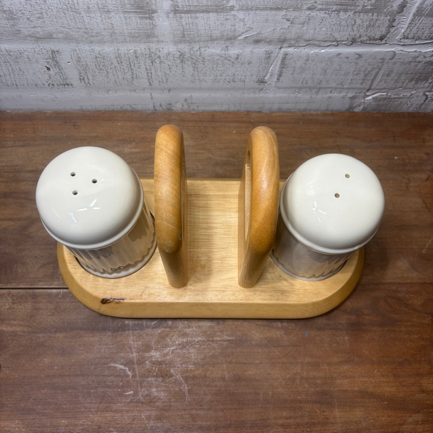 Vintage Ceramic Salt & Pepper Shakers/ Napkin Holder