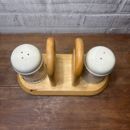 Vintage Ceramic Salt & Pepper Shakers/ Napkin Holder