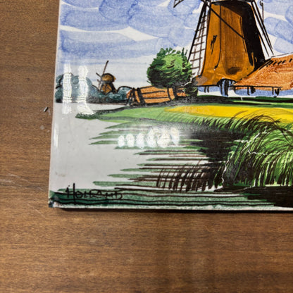 Delft Holland Windmill Hand Painted Ceramic Tiles
