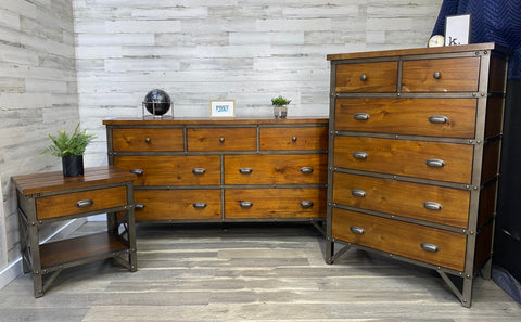 Rustic Industrial 3pc Dresser Set