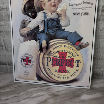 Vintage Style N.T. Swezey’s Son & Co. Embossed Flour Tin Sign