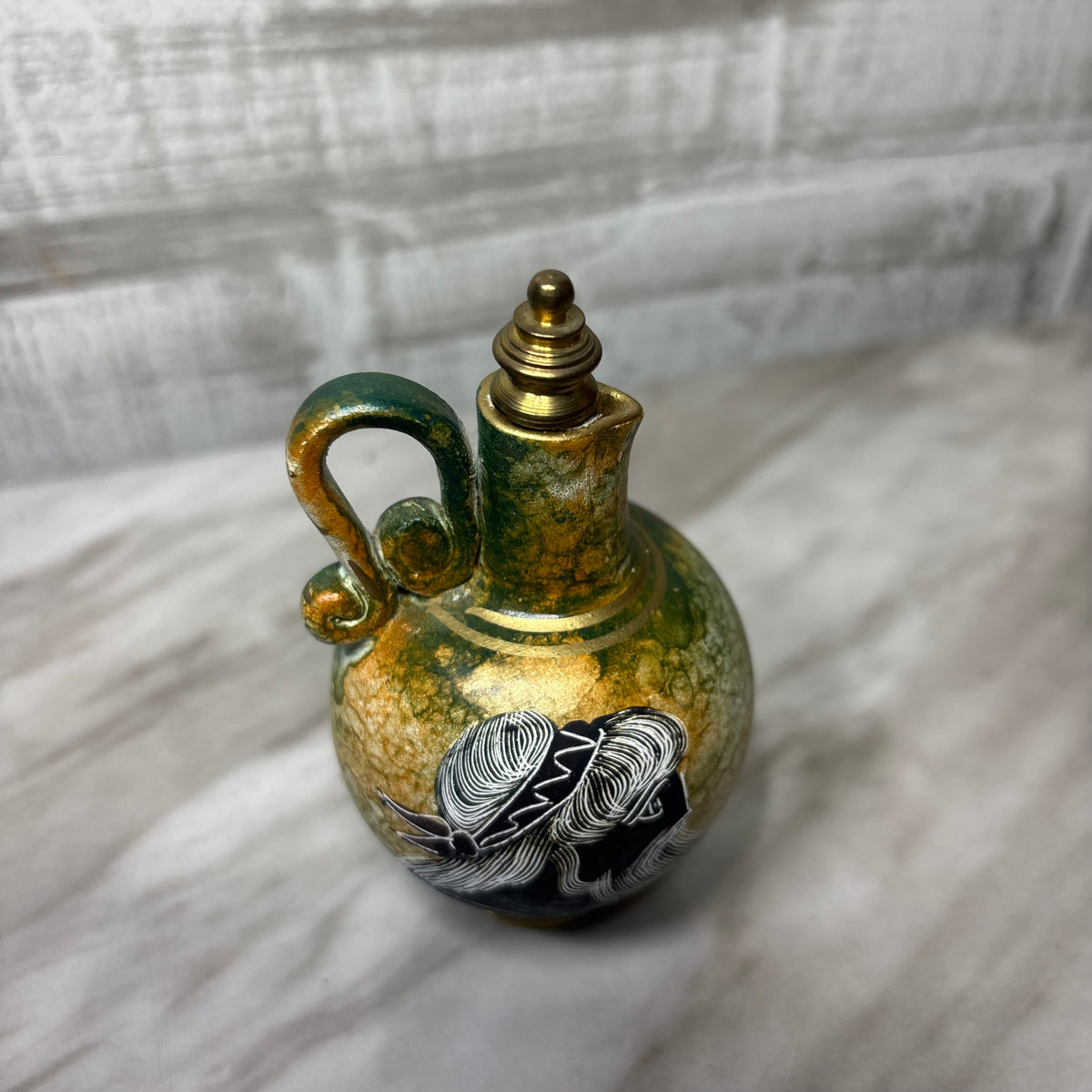 Vintage Miniature Hand-Painted Greek Perfume Bottle