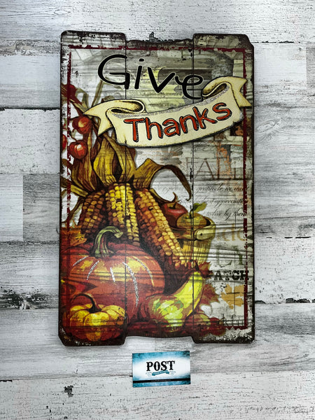 Give Thanks Hanging Sign