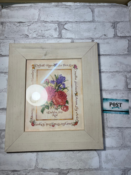 “Dahlia, Iris, Rose” Floral Wall Decor