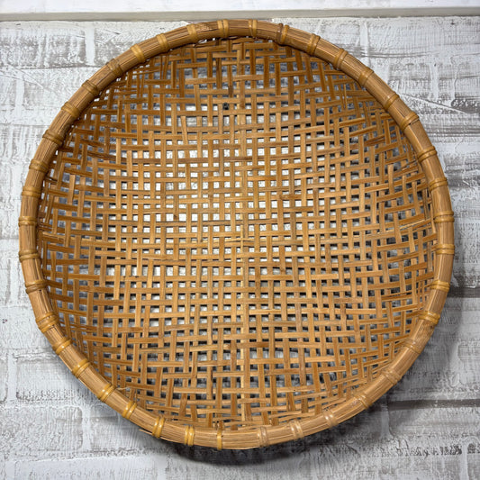 Mid Century Large Woven Wicker Wall Decor