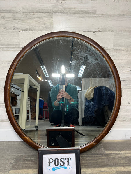Antique Quarter Swan Oak Mirror