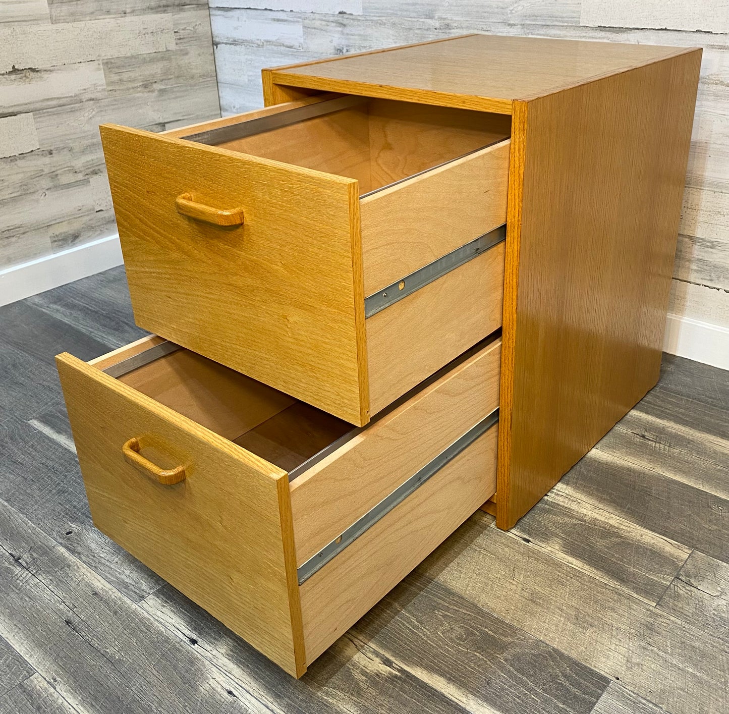 2 Drawer Oak File Cabinet