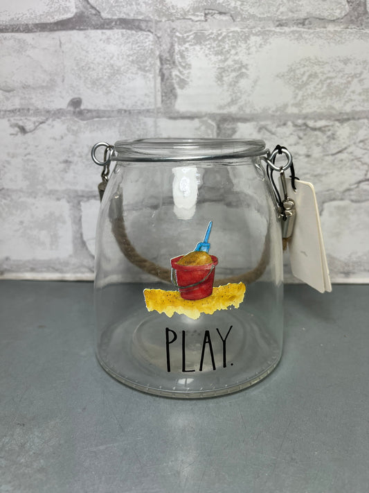 Rae Dunn “Play” Glass Jar