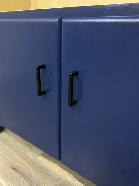 Navy Blue Bookshelf Cabinet