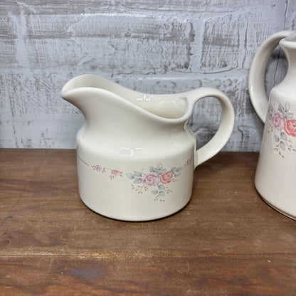 Vintage Pfaltzgraff Trousseau Water Can/ Creamer Pitcher Set