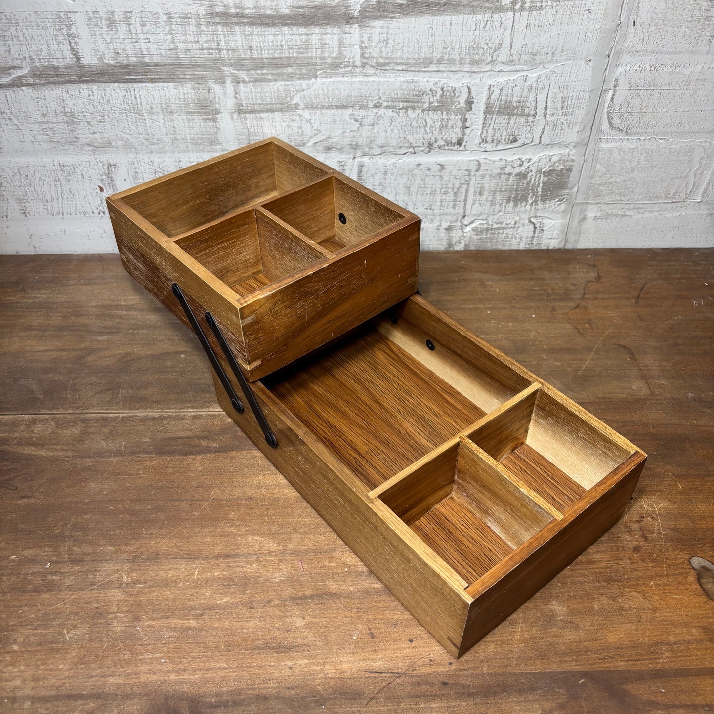 Hinged Vanity Wooden Organizer