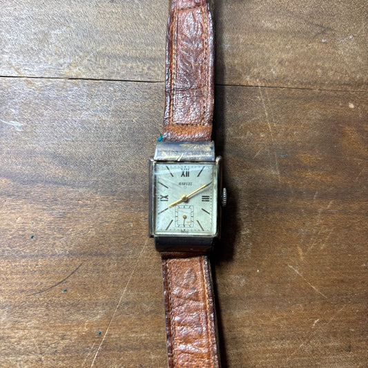 Vintage Harvel “Tank” Watch W/ Croton Red Case