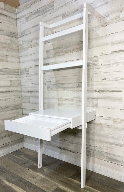White Crate & Barrel Leaning Ladder Desk