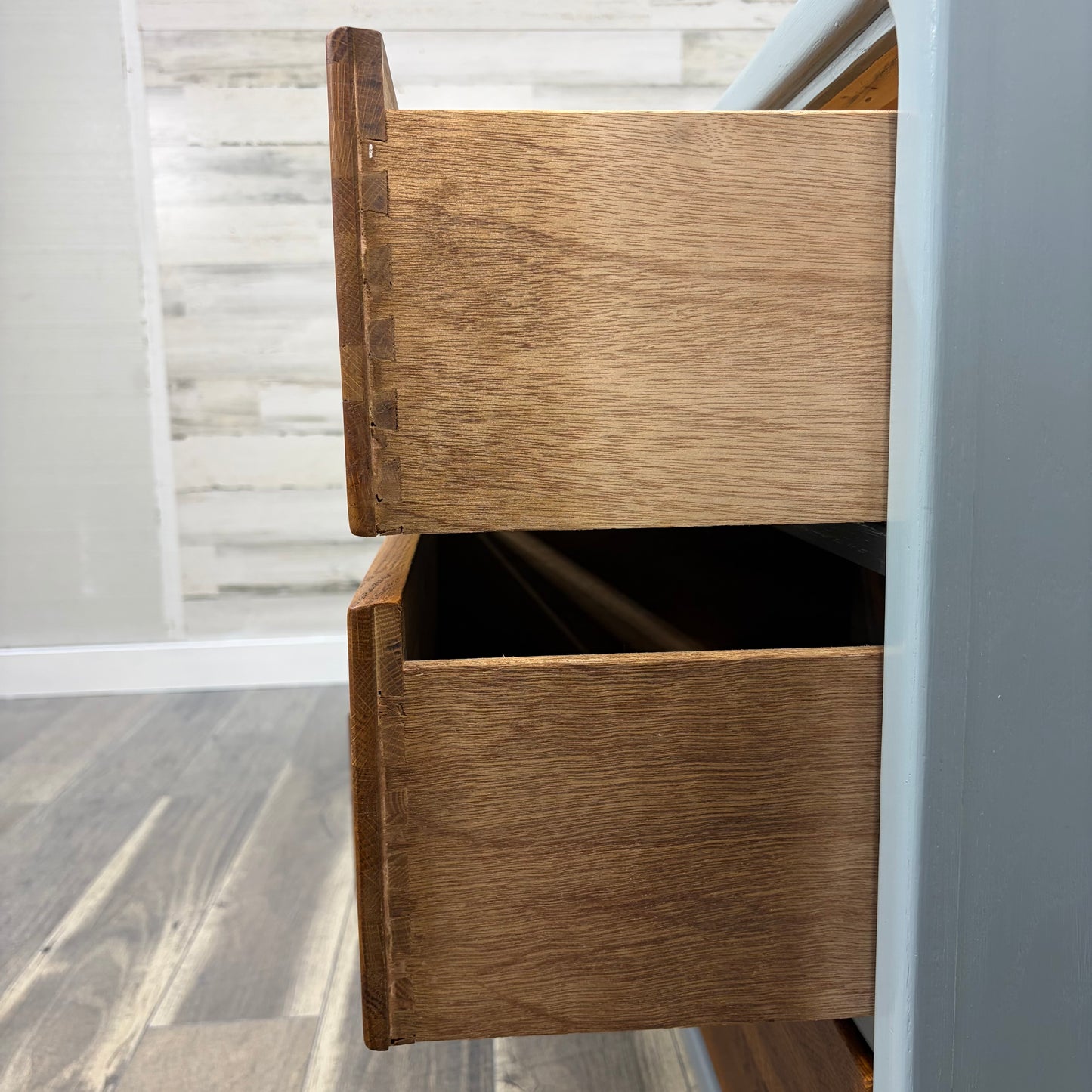Refinished Oak & Blue Dresser
