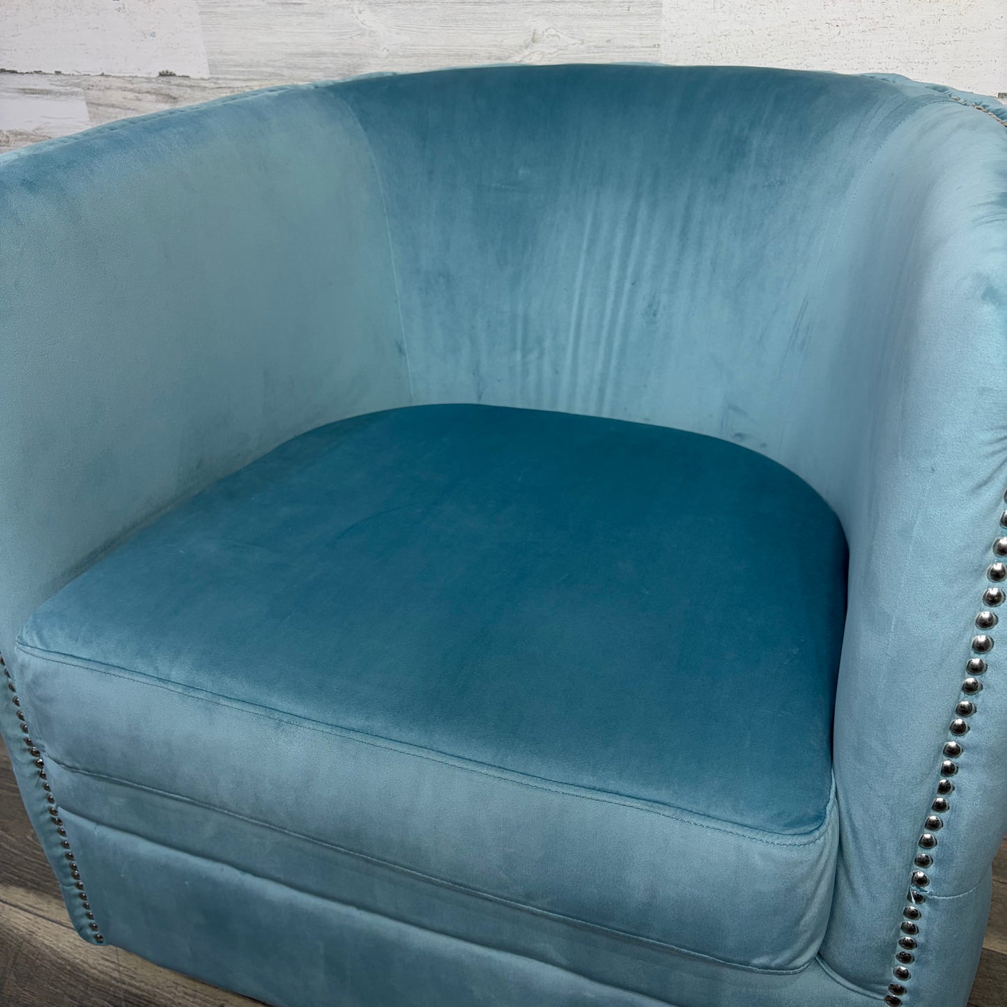 Blue Accent Barrel Chair