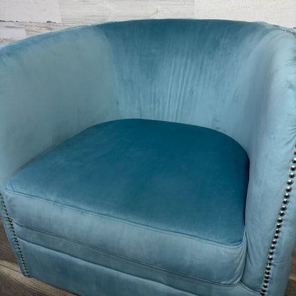 Blue Accent Barrel Chair