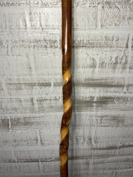 Twist Carved Wooden Walking Cane