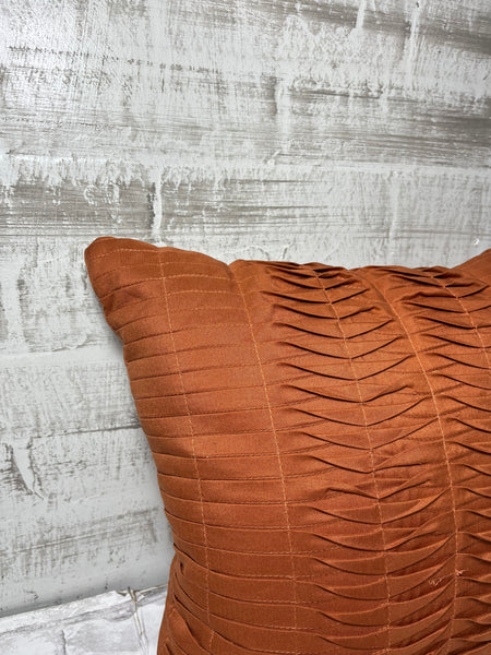 Textured Ruffle Burnt Orange Pillow