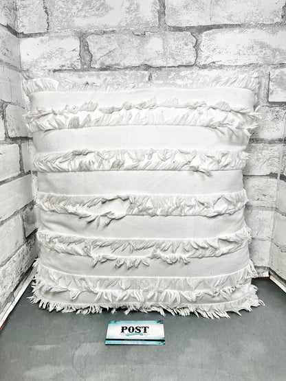 White Fringed Pillow