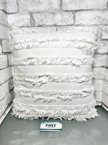 White Fringed Pillow