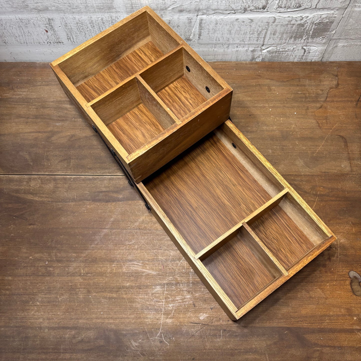 Hinged Vanity Wooden Organizer