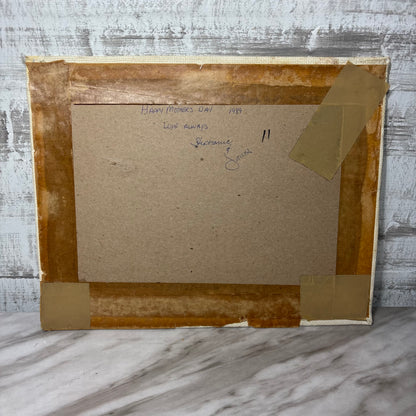 Vintage Signed Coastal Beach Scene Cross Stitch Panel