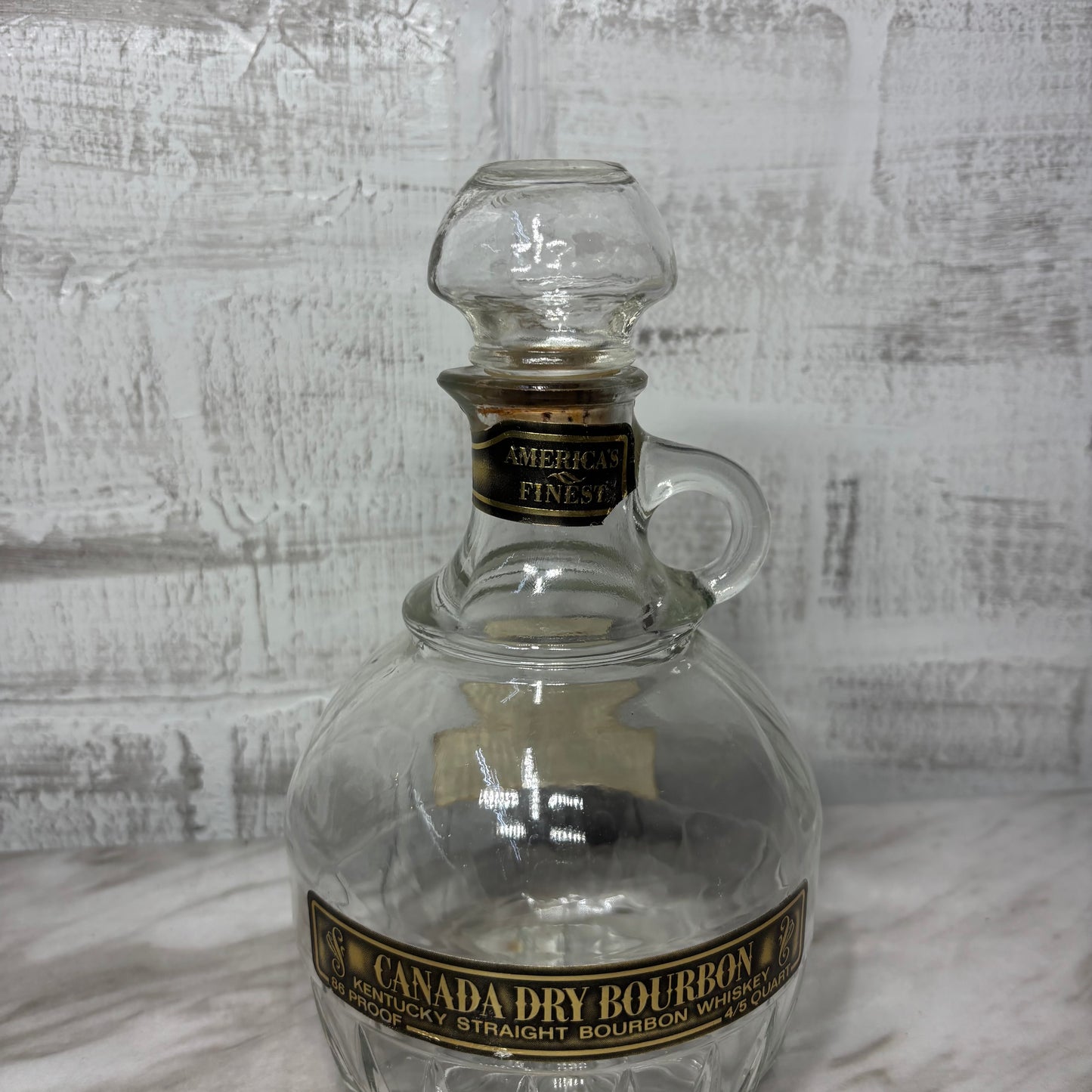 Vintage Canada Dry Bourbon Glass Decanter
