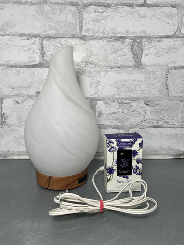 Essenza Hand Blown Glass Ultrasonic Diffuser W/ Lavender Essential Oil