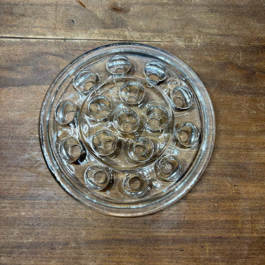 Vintage Glass Flower Frog 16 Holes