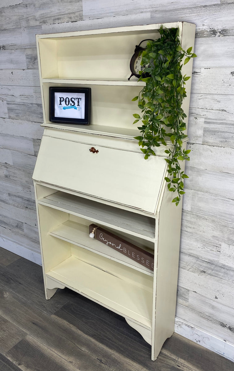 Cream Bookshelf Secretary Desk – Post Furnishings