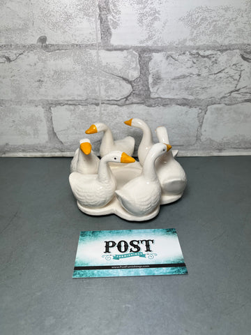 Vintage Porcelain Swan Candle Holder