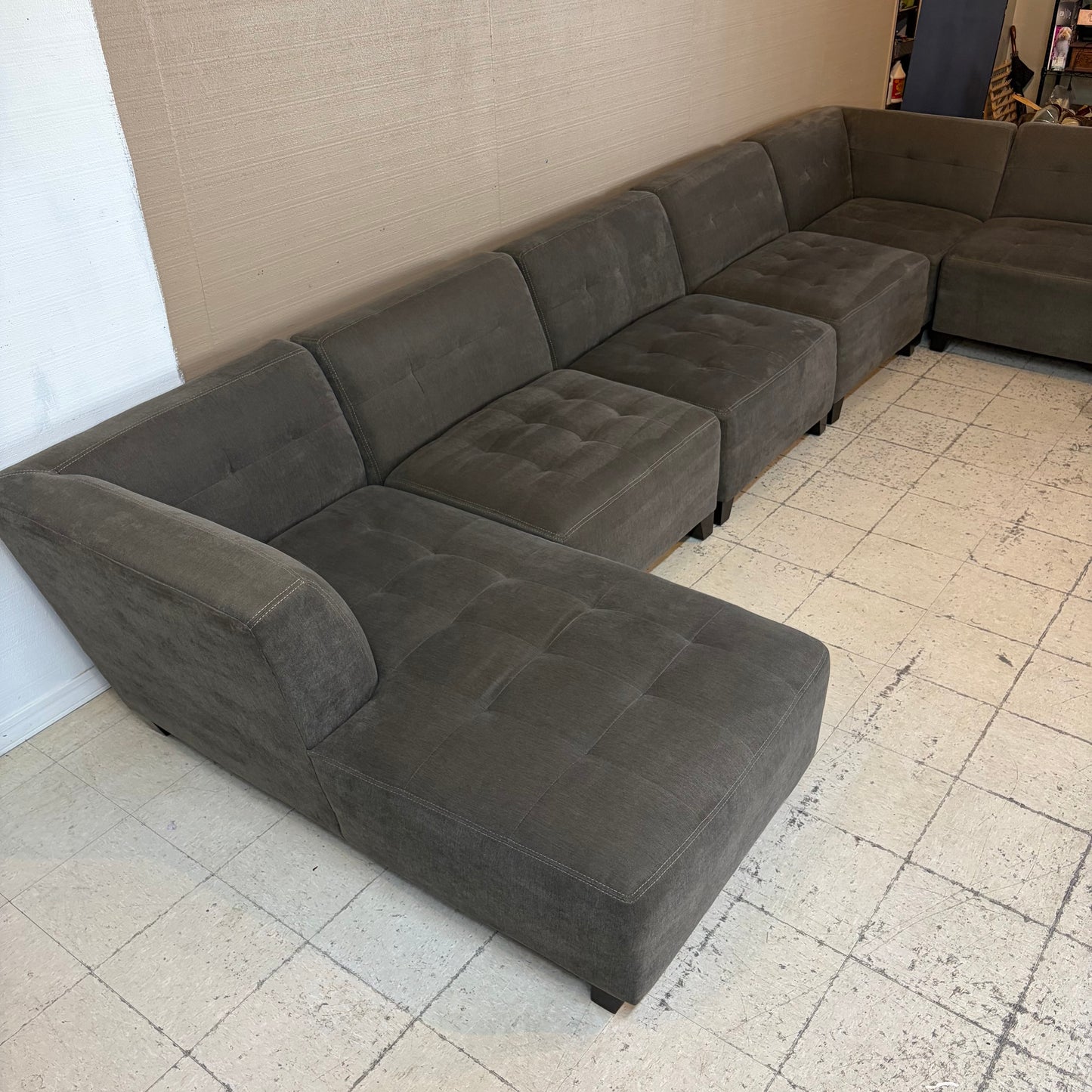 8pc Dark Gray Modular Sectional Couch