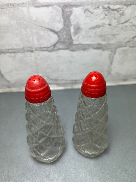 Vintage Mid Century Glass Salt & Pepper Shakers