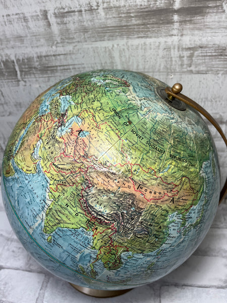 Vintage Replogle Land And Sea Globe