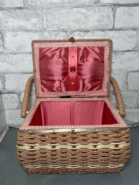 Vintage Wicker Sewing Basket