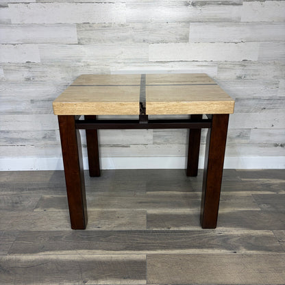 Faux Marble Top End Table