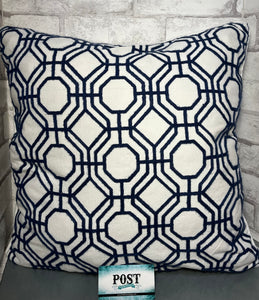 Blue Hexagon Throw Pillow